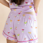 Close up of the back side of the shorts from the Women's Short Sleeve Pajama Set in Cocktail
