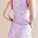 Close up of the back side of the Women's Tank Set in Cocktail