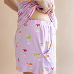 Close up of the shorts from the Women's Tank Set in Cocktail