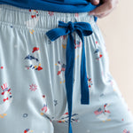 Close up of the drawstring and waistband on the Women's Lounge Pants in Patriotic Gooset