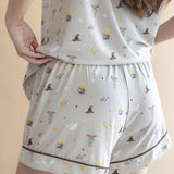 Back side view of the shorts from the Women's Short Sleeve Pajama Set in Starry Icon