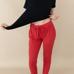 Woman modeling Women's Jogger Pants in Cardinal