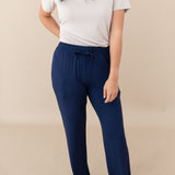 Woman modeling Women's Lounge Pants in Navy
