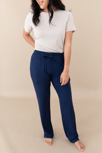 Woman modeling Women's Lounge Pants in Navy