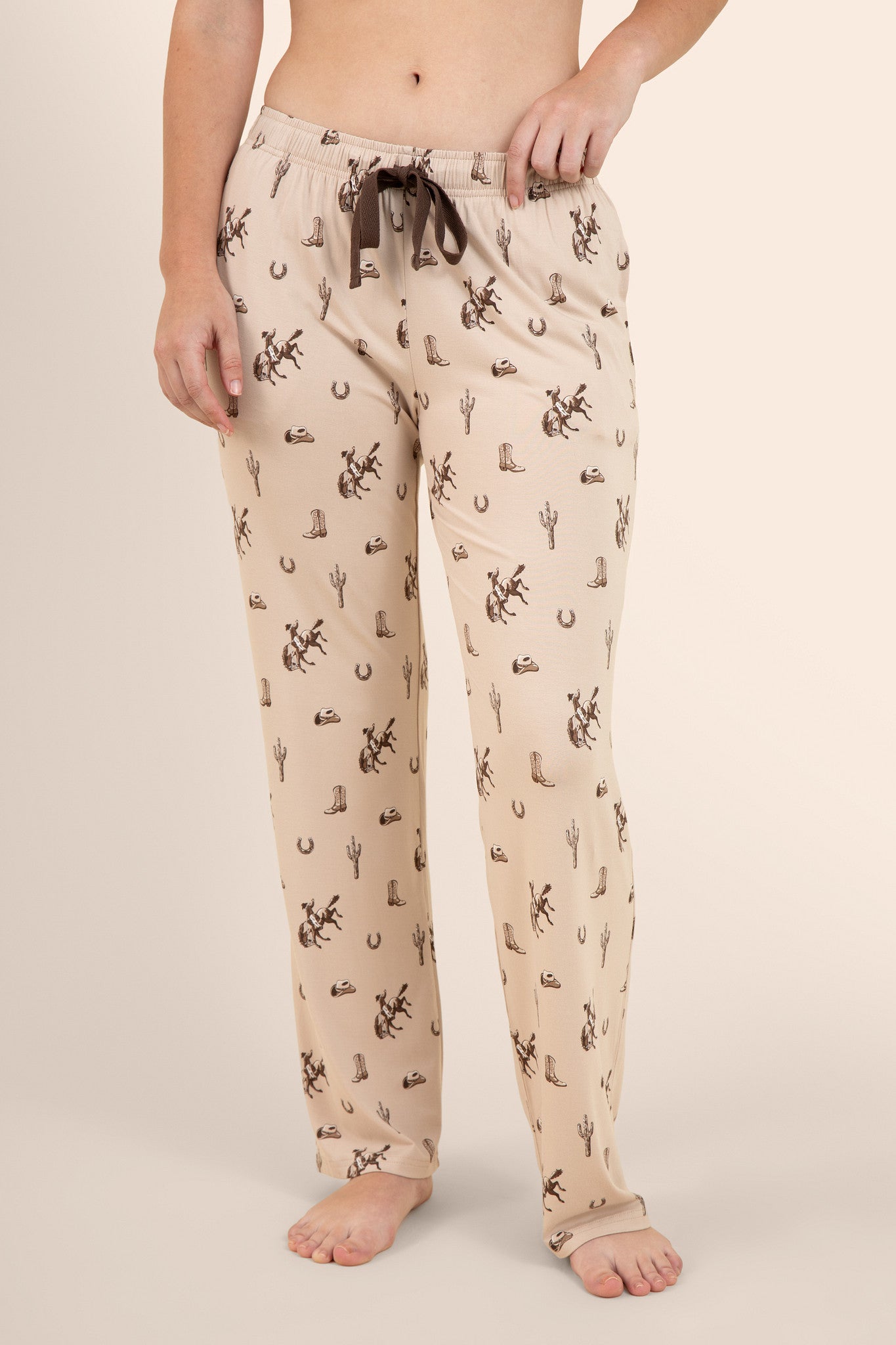 Female modeling the Women's Lounge Pants in Classic Cowboy 