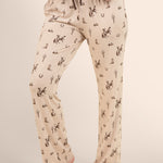 Women's Lounge Pants in Classic Cowboy shown on a female model