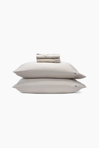 Product photo of the Bamboo Sateen Sheet Set in Sand Stone