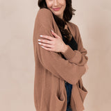 Chunky Knit Women's Oversized Cardigan in Latte