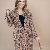 Women's Lounge Robe in Latte Leopard
