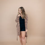 Women's Lounge Robe in Latte Leopard
