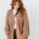 Chunky Knit Women's Oversized Cardigan in Latte