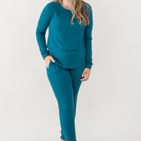 Woman modeling Women's Jogger Pajama Set in Loch