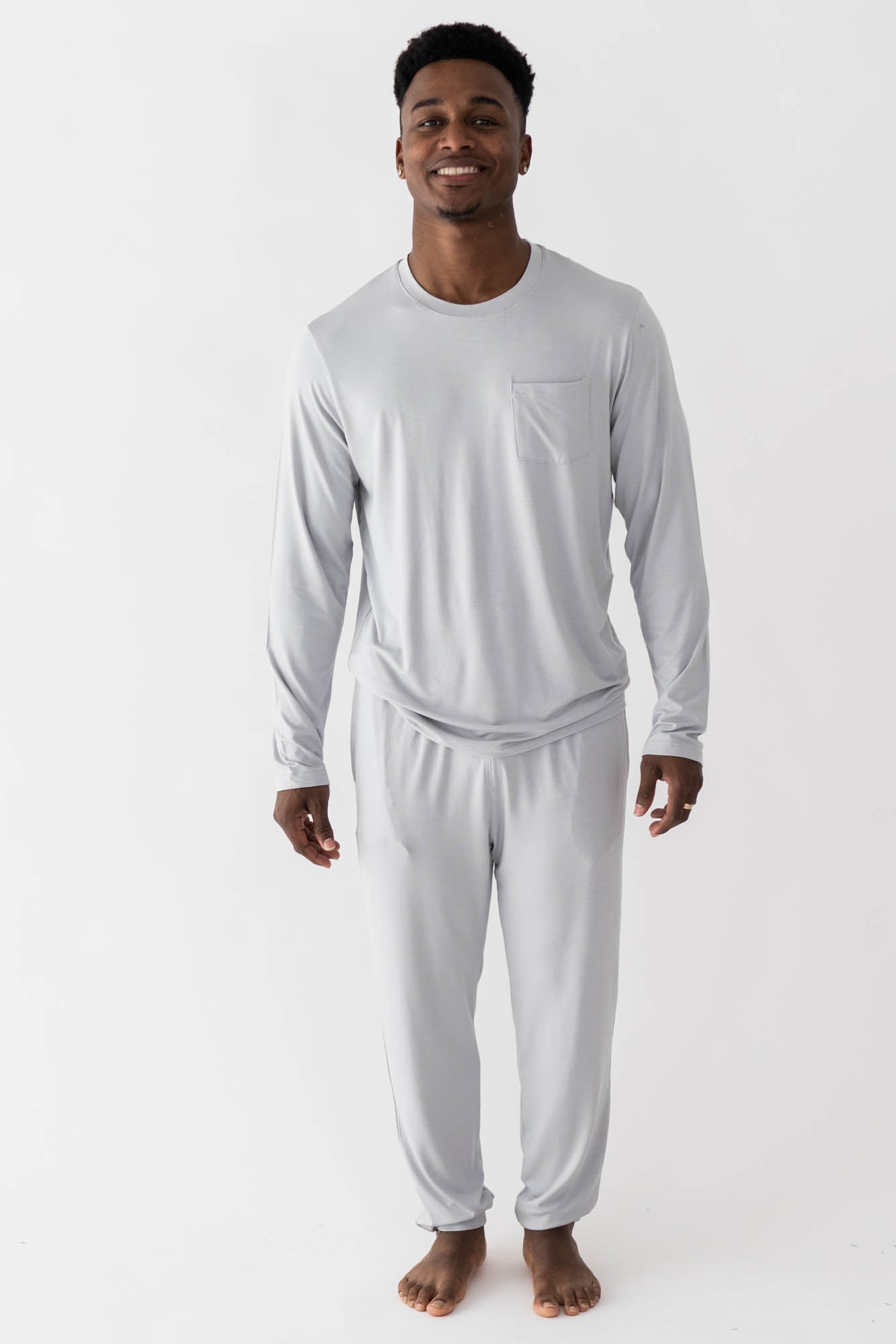 Male model wearing the Men's Jogger Set in Storm