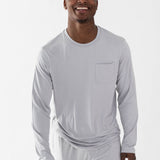 Smiling model wearing the Men's Jogger Set in Storm