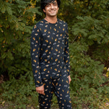 Smiling male model wearing the Men's Jogger Set in Midnight Icon