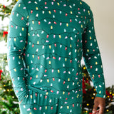 Close up of the Men's Jogger Set in Merry and Bright