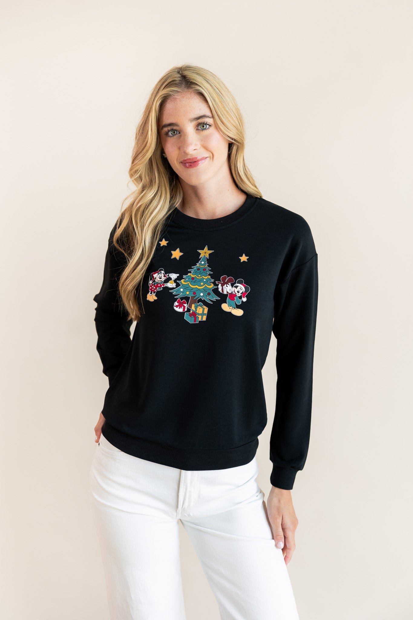 Women's Sweatshirt in Mickey & Friends Christmas on Midnight