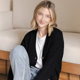 Chunky Knit Women's Cropped Cardigan in Midnight