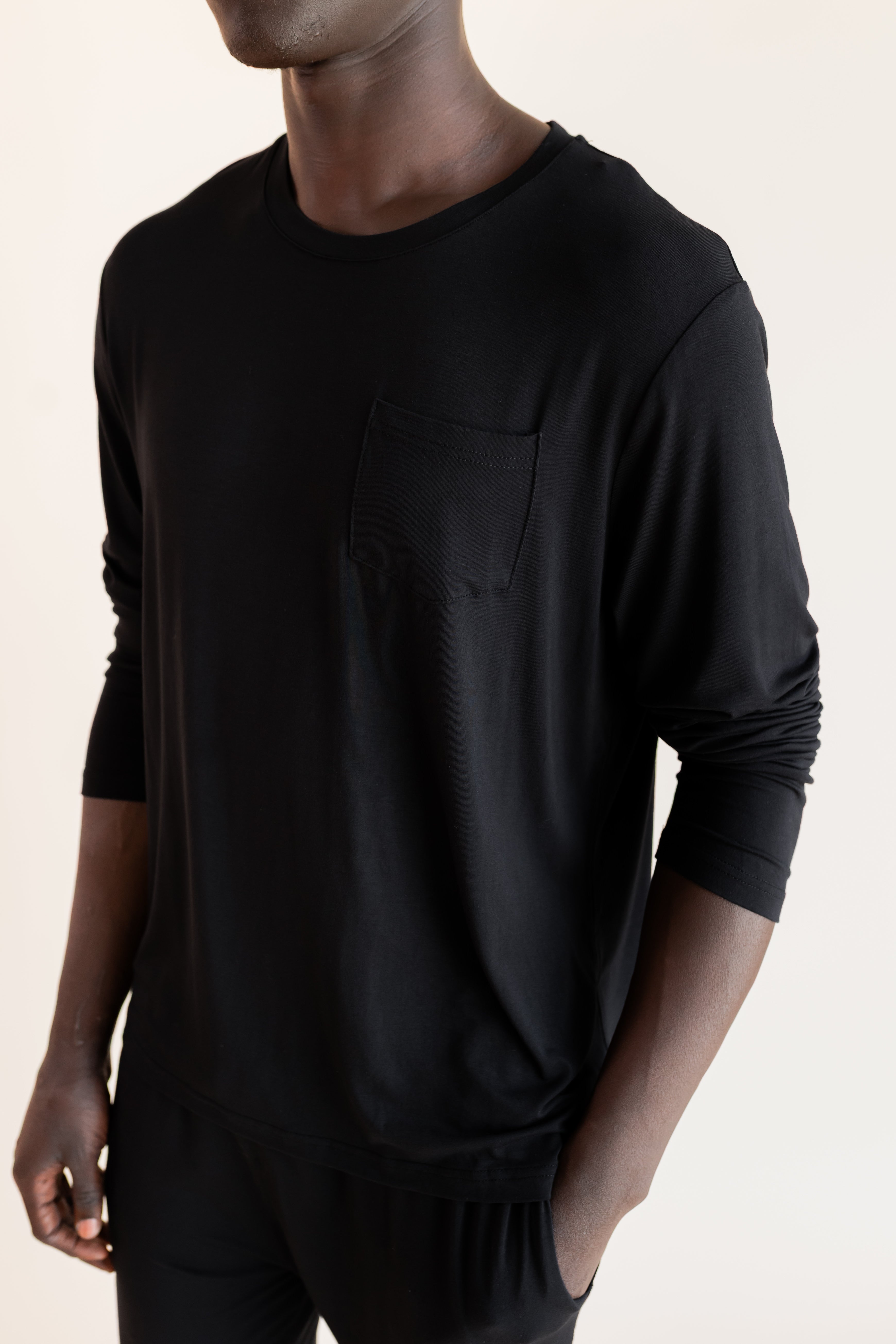Male model wearing the Men's Jogger Set in Midnight