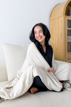 Kyte Bamboo Throw Blanket in Oat 1.0