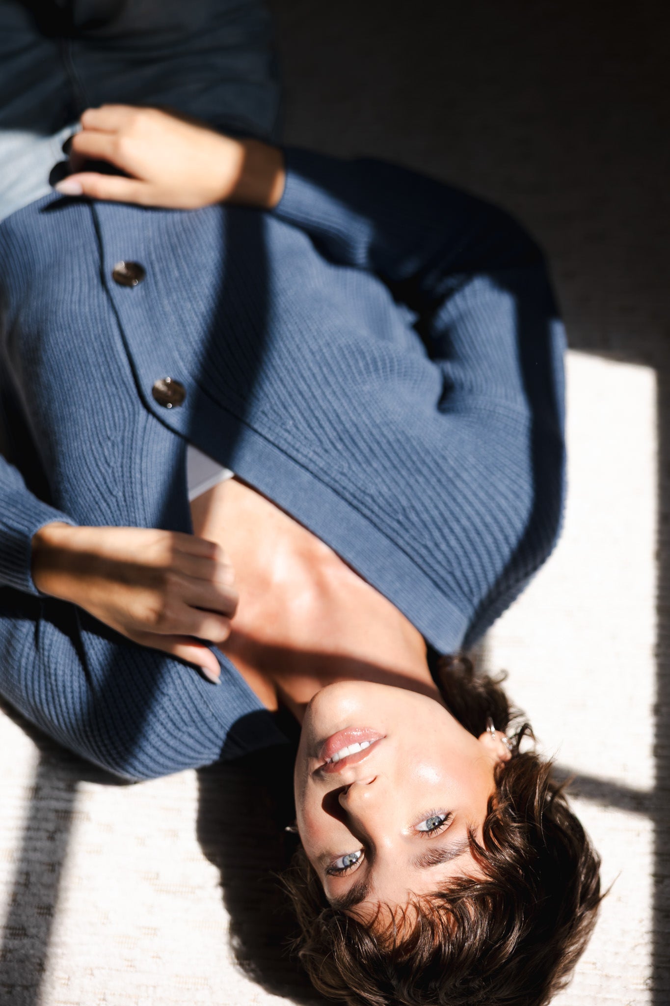 Chunky Knit Women's Cropped Cardigan In Oxford