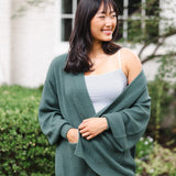 Chunky Knit Women's Oversized Cardigan In Pine
