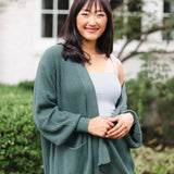 Chunky Knit Women's Oversized Cardigan In Pine