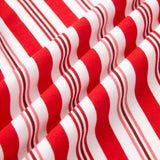 Close up of Red and white peppermint stripes fabric 