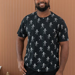 Model wearing a Men's Crew Neck Tee in Skeleton