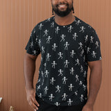 Model wearing a Men's Crew Neck Tee in Skeleton