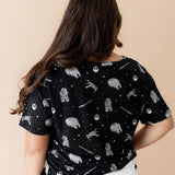 The back of the Women's Relaxed Fit V-Neck in STAR WARS™ shown on a model
