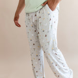 Close up of a male model wearing the Men's Lounge Pants in Starry Icon