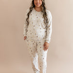 Women's Jogger Pajama Set in Starry Icon  ::: Model is 5'8" wearing size L ///