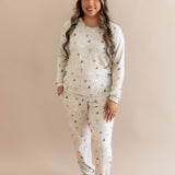 Women's Jogger Pajama Set in Starry Icon  ::: Model is 5'8" wearing size L ///