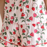 Close up of the back view of the shorts from the Women's Short Sleeve Pajama Set in Strawberry Fields
