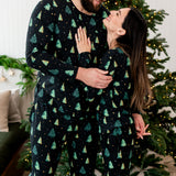 Woman and men holding each other in matching  Jogger Set in Twinkle Trees 