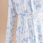 Close up of the Bamboo Women's Lounge Robe in Toile Safari