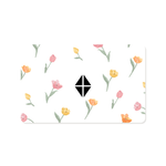 Gift card with a tulip pattern and kite logo
