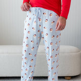 Men's Lounge Pants in Vintage Santa shown on a male model