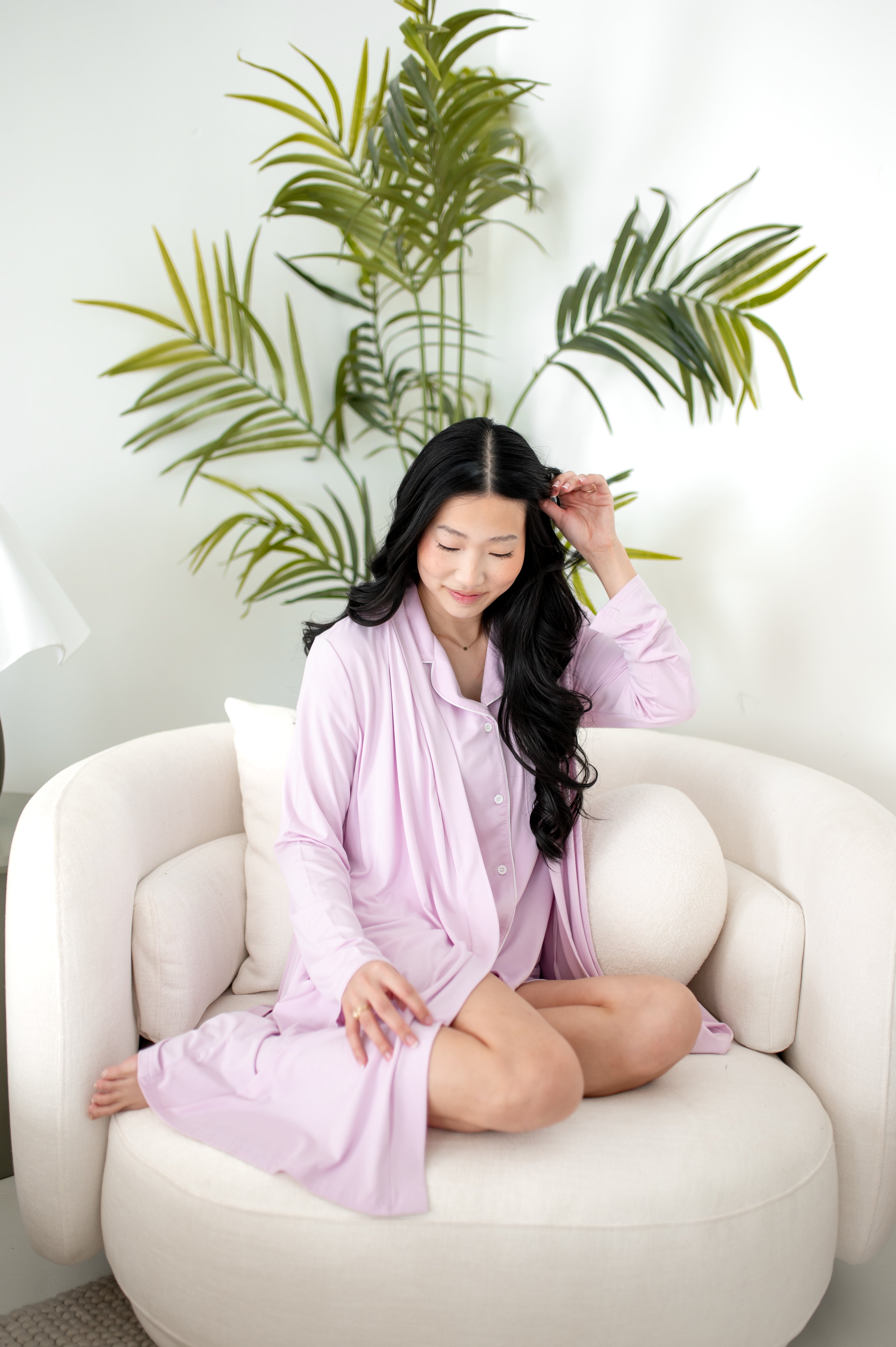 Bamboo Women's Lounge Robe in Thistle