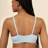 Close up of the back side of the Women's Cross Front Bralette in Breeze