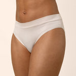 Light beige bamboo midi brief underwear worn by a person 