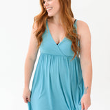 Woman modeling Kyte Baby's Women's Nightgown in Makai