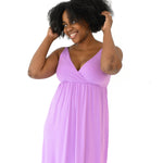 Woman modeling Kyte Baby's Women's Nightgown in Poi