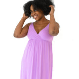 Woman modeling Kyte Baby's Women's Nightgown in Poi