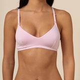 Close up of the Women's Nursing Bra in Peony on a model ::: Model is 32C wearing size S ///