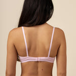 Back side of the Women's Nursing Bra in Peony on a model 