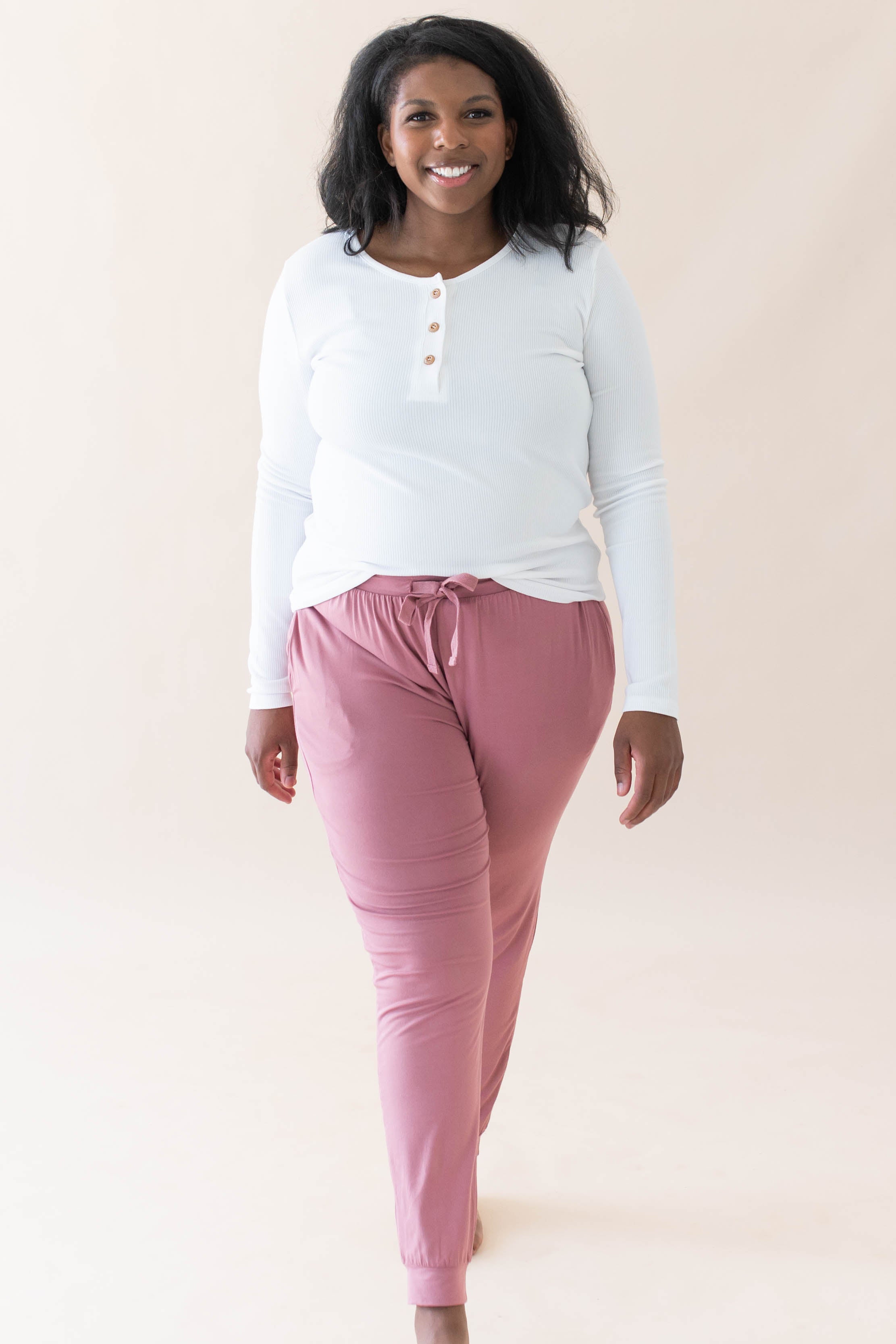 Kyte Baby's Women's Ribbed Henley Top in Snow