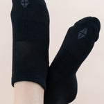 The Kyte Baby Logo on the Women's Ankle Socks 3-Pack in Midnight