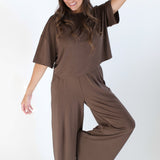Bamboo Women's Wide Leg Pant in Espresso